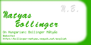 matyas bollinger business card